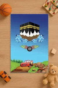 Çok Renkli Arabalı Erkek Çocuk Seccadesi CS12 Çok Renkli Arabalı Erkek Çocuk Seccadesi CS12