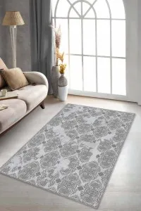 Kahverengi Damask Desen Kaymaz Tabanlı Dekoratif Halı AL002 Kahverengi Damask Desen Kaymaz Tabanlı Dekoratif Halı AL002