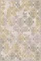 Yeşil Sarı Damask Desen Kaymaz Tabanlı Dekoratif Halı AL008