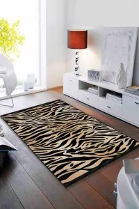 Bej Leopar Kaymaz Tabanlı Makinede Yıkanabilir Halı AR404 Bej Leopar Kaymaz Tabanlı Makinede Yıkanabilir Halı AR404