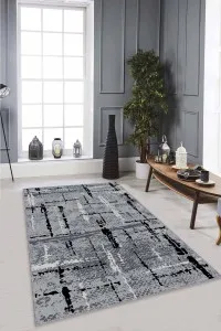 Gri Spor Kaymaz Tabanlı Makinede Yıkanabilir Halı AR481 Gri Spor Kaymaz Tabanlı Makinede Yıkanabilir Halı AR481
