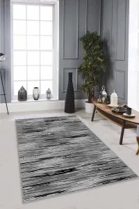 Gri Sade Desensiz Kaymaz Tabanlı Dekoratif Halı AR482 Gri Sade Desensiz Kaymaz Tabanlı Dekoratif Halı AR482