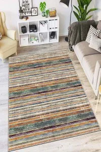 Yeşil Sarı Kaymaz Taban Dekoratif Salon Halısı Modern AR685 Yeşil Sarı Kaymaz Taban Dekoratif Salon Halısı Modern AR685