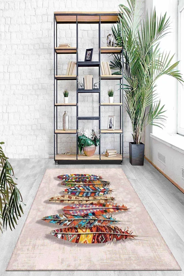 Üç Boyutlu Salon Halıları Çok Renkli 3D Üç Boyutlu Kaymaz Tabanlı Dekoratif Halı AR699