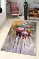 Renkli Salon Halıları Renkli Kaymaz Tabanlı Dekoratif Modern Salon Halıları AR779