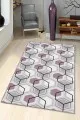 Pembe Petek Kaymaz Tabanlı Makinede Yıkanabilir Halı BE06