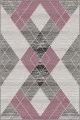 Pembe Geometrik Kaymaz Taban Makinede Yıkanabilir Halı DD003