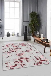 Kırmızı Vintage Kaymaz Taban Makinede Yıkanabilir Halı DR001 Kırmızı Vintage Kaymaz Taban Makinede Yıkanabilir Halı DR001