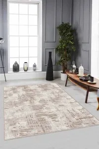 Bej Vintage Kaymaz Tabanlı Makinede Yıkanabilir Halı DR008 Bej Vintage Kaymaz Tabanlı Makinede Yıkanabilir Halı DR008
