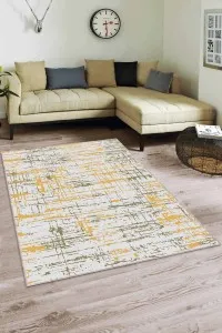 Sarı Yeşil Vintage Kaymaz Tabanlı Dekoratif Halı ES04 Sarı Yeşil Vintage Kaymaz Tabanlı Dekoratif Halı ES04