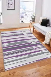 Mor Spor Kaymaz Tabanlı Makinede Yıkanabilir Halı FH05 Mor Spor Kaymaz Tabanlı Makinede Yıkanabilir Halı FH05