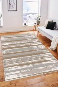 Bej Spor Kaymaz Tabanlı Makinede Yıkanabilir Halı FH09