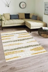 Yeşil Sarı Spor Kaymaz Taban Makinede Yıkanabilir Halı FL01 Yeşil Sarı Spor Kaymaz Taban Makinede Yıkanabilir Halı FL01