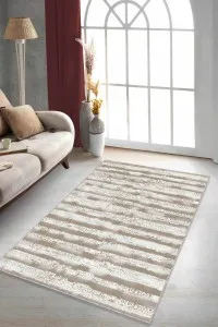 Bej Spor Kaymaz Tabanlı Makinede Yıkanabilir Halı FO04