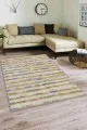 Gri Sarı Halı Modelleri Sarı Spor Kaymaz Tabanlı Makinede Yıkanabilir Halı FO07