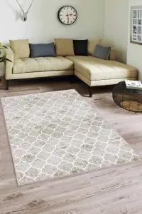 Yeşil Fas Desen Kaymaz Taban Makinede Yıkanabilir Halı FS05