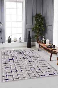 Lacivert Spor Kaymaz Tabanlı Makinede Yıkanabilir Halı FV003 Lacivert Spor Kaymaz Tabanlı Makinede Yıkanabilir Halı FV003