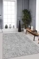 Gri Zemine Uygun Halı Gri Leopar Kaymaz Tabanlı Makinede Yıkanabilir Halı LE002