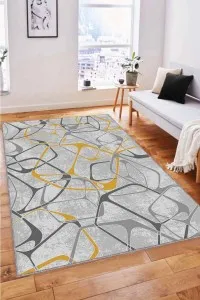 Sarı Geometrik Kaymaz Taban Makinede Yıkanabilir Halı LK002 Sarı Geometrik Kaymaz Taban Makinede Yıkanabilir Halı LK002