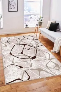 Bej Geometrik Kaymaz Tabanlı Makinede Yıkanabilir Halı LK006 Bej Geometrik Kaymaz Tabanlı Makinede Yıkanabilir Halı LK006