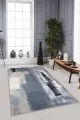 Gri Zemine Uygun Halı Gri Kaymaz Taban Makinede Yıkanabilir Salon Modern Halı MX06