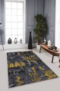 Füme Sarı Modern Kaymaz Taban Makinede Yıkanabilir Halı MX09 Füme Sarı Modern Kaymaz Taban Makinede Yıkanabilir Halı MX09