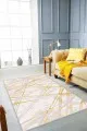 Sarı Krem Halı Modelleri Sarı Spor Kaymaz Tabanlı Makinede Yıkanabilir Halı NT006
