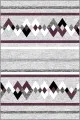 Mürdüm Beyaz Halı Modelleri Mürdüm Zigzag Kaymaz Tabanlı Makinede Yıkanabilir Halı RT05