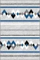 Mavi Soft Halı Mavi Zigzag Kaymaz Tabanlı Makinede Yıkanabilir Halı RT06