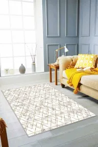Gold Mermer Desenli Kaymaz Tabanlı Dekoratif Halı RV022 Gold Mermer Desenli Kaymaz Tabanlı Dekoratif Halı RV022