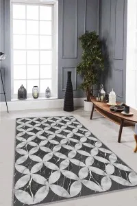 Gri Mermer Görünümlü Kaymaz Tabanlı Dekoratif Halı RV134 Gri Mermer Görünümlü Kaymaz Tabanlı Dekoratif Halı RV134