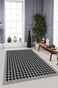 Gri Kazayağı Kaymaz Tabanlı Makinede Yıkanabilir Halı RV177 Gri Kazayağı Kaymaz Tabanlı Makinede Yıkanabilir Halı RV177