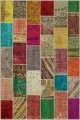Patchwork Yolluk Halı Çok Renkli Patchwork Kaymaz Tabanlı Dekoratif Halı RV221