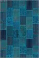 Patchwork Yolluk Modelleri Turkuaz Patchwork Kaymaz Tabanlı Dekoratif Halı RV225