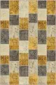 Patchwork Yolluk Modelleri Sarı Patchwork Kaymaz Taban Makinede Yıkanabilir Halı RV227