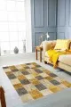 Patchwork Yolluk Modelleri Sarı Patchwork Kaymaz Taban Makinede Yıkanabilir Halı RV227