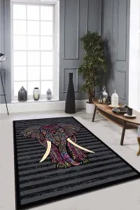 Füme Filli Kaymaz Tabanlı Makinede Yıkanabilir Halı RV237 Füme Filli Kaymaz Tabanlı Makinede Yıkanabilir Halı RV237