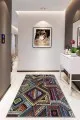 Çok Renkli Colorful Kaymaz Tabanlı Dekoratif Halı RV249