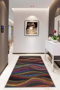 Çok Renkli Colorful Kaymaz Tabanlı Dekoratif Halı RV250 Çok Renkli Colorful Kaymaz Tabanlı Dekoratif Halı RV250