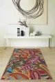 Renkli Salon Halıları Çok Renkli Colorful Kaymaz Tabanlı Dekoratif Halı RV253