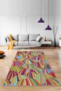 Çok Renkli Colorful Kaymaz Tabanlı Dekoratif Halı RV258 Çok Renkli Colorful Kaymaz Tabanlı Dekoratif Halı RV258