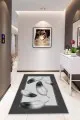 Üç Boyutlu Salon Halıları Antrasit 3D Üç Boyutlu Kaymaz Tabanlı Dekoratif Halı RV348