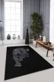 Gümüş Rengi Halı Modelleri Silver Leopar Kaymaz Tabanlı Makinede Yıkanabilir Halı RV366