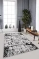 Koyu Renk Zemine Halı Siyah Modern Kaymaz Tabanlı Makinede Yıkanabilir Halı RV368