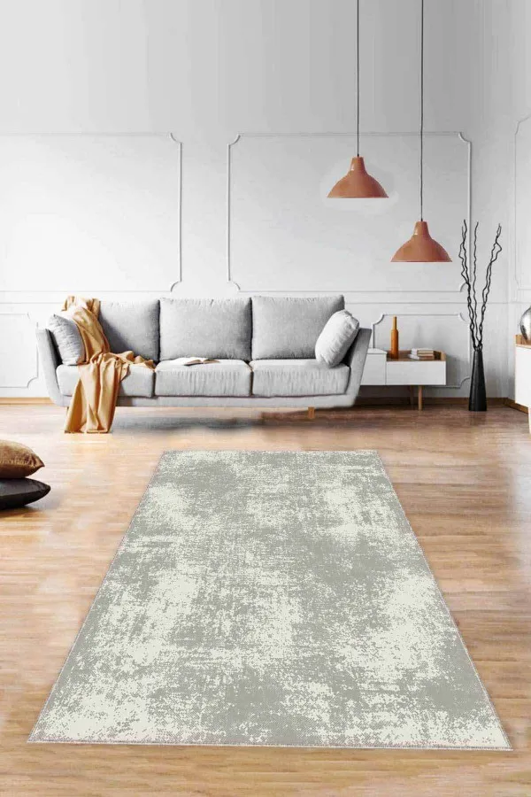 Tek Renk Salon Halıları Bej Sade Desensiz Kaymaz Tabanlı Dekoratif Halı SS07