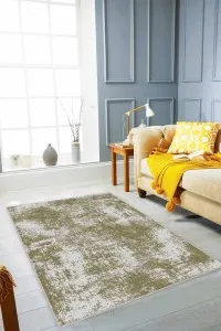 Yeşil Sade Desensiz Kaymaz Tabanlı Dekoratif Halı SS08 Yeşil Sade Desensiz Kaymaz Tabanlı Dekoratif Halı SS08