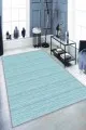 Tek Renk Salon Halıları Turkuaz Sade Desensiz Kaymaz Tabanlı Dekoratif Halı ST05