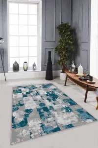 Zümrüt Vintage Kaymaz Tabanlı Makinede Yıkanabilir Halı SU09 Zümrüt Vintage Kaymaz Tabanlı Makinede Yıkanabilir Halı SU09