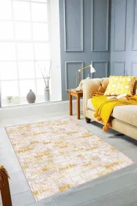 Sarı Taş Desenli Kaymaz Taban Makinede Yıkanabilir Halı TL04 Sarı Taş Desenli Kaymaz Taban Makinede Yıkanabilir Halı TL04