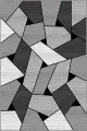 Gri Zemine Uygun Halı Gri Geometrik Kaymaz Tabanlı Makinede Yıkanabilir Halı WL01